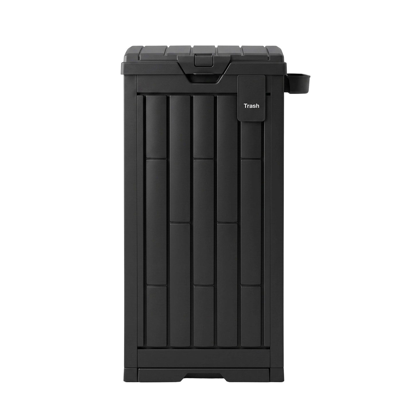 Outdoor Trash Cans Polypropylene Patio Hideaway Bin 110L Black