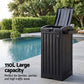Outdoor Trash Cans Polypropylene Patio Hideaway Bin 110L Black