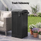 Outdoor Trash Cans Polypropylene Patio Hideaway Bin 110L Black