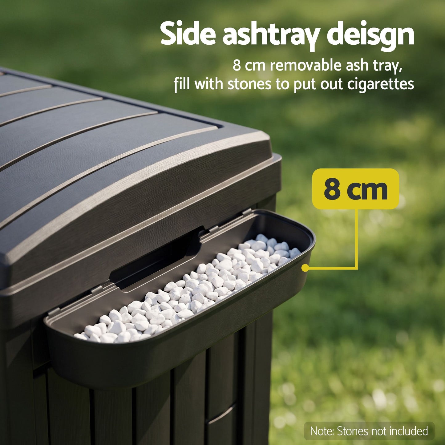 Outdoor Trash Cans Dual Compartment Trash Can 220L Black