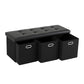 Storage Ottoman with 3 Cube Drawers Foot Stool Rest Foldable Black