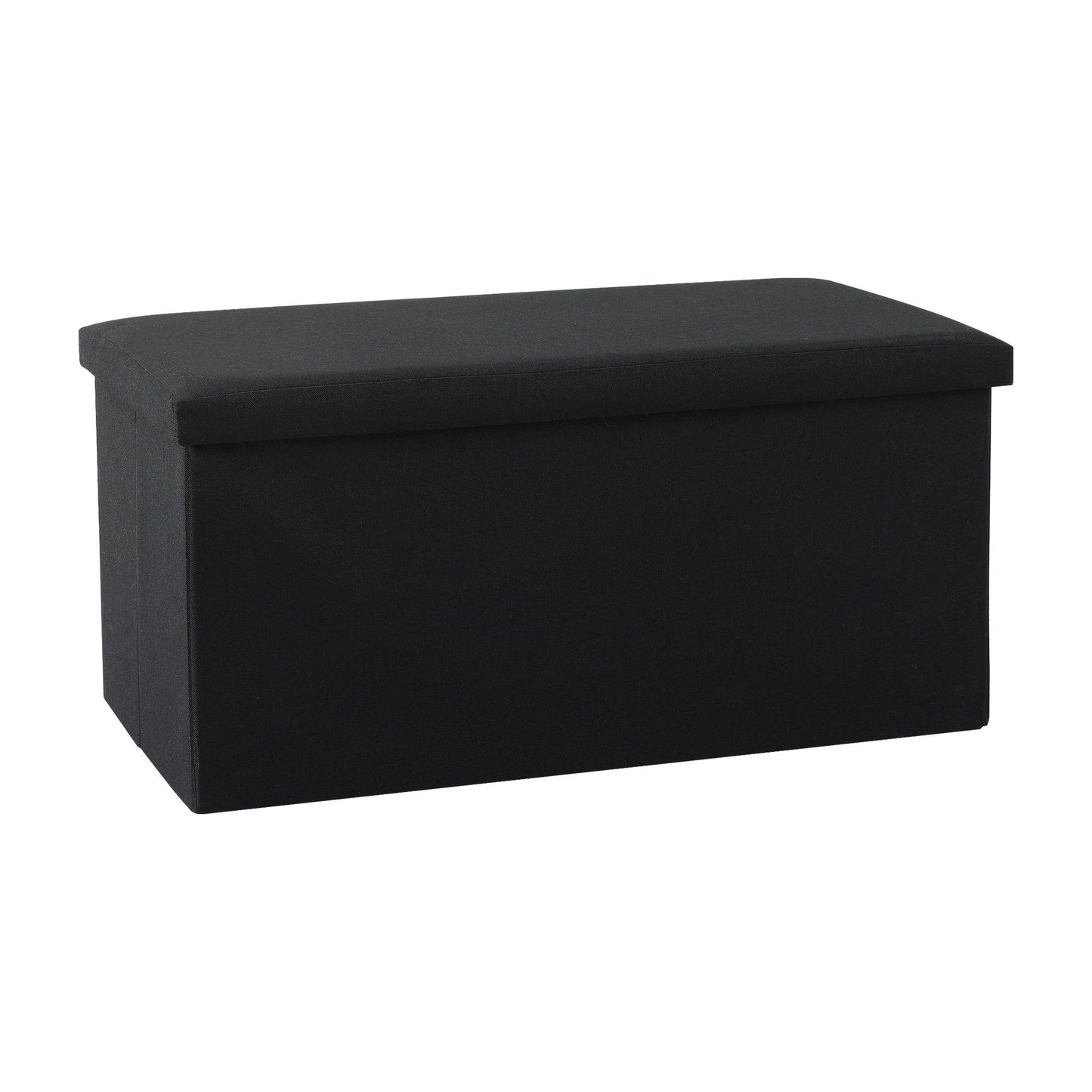 Storage Ottoman Bench Folding Blanket Box Toy Organiser Foot Stool Black