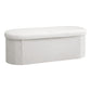 Storage Ottoman Foot Stool Rest Boucle Fabric Foldable White