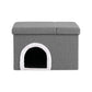 Storage Ottoman Foot Stool Cat Litter Box Enclosure Foldable Grey
