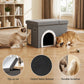 Storage Ottoman Foot Stool Cat Litter Box Enclosure Foldable Grey