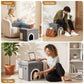 Storage Ottoman Foot Stool Cat Litter Box Enclosure Foldable Grey