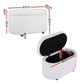 Storage Ottoman Blanket Box 87cm Bouclé Fabric Oval - White