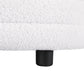 Storage Ottoman Blanket Box 87cm Bouclé Fabric Oval - White
