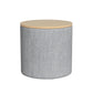 Storage Ottoman Blanket Box 40cm Linen Round - Grey