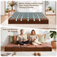 Brook Folding Kraft Paper Bed Frame with Mattress and Pillow - Brown