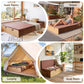 Brook Folding Kraft Paper Bed Frame with Mattress and Pillow - Brown