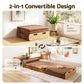 Brook Folding Kraft Paper Bed Frame with Mattress and Pillow - Brown