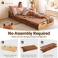 Brook Folding Kraft Paper Bed Frame with Mattress and Pillow - Brown