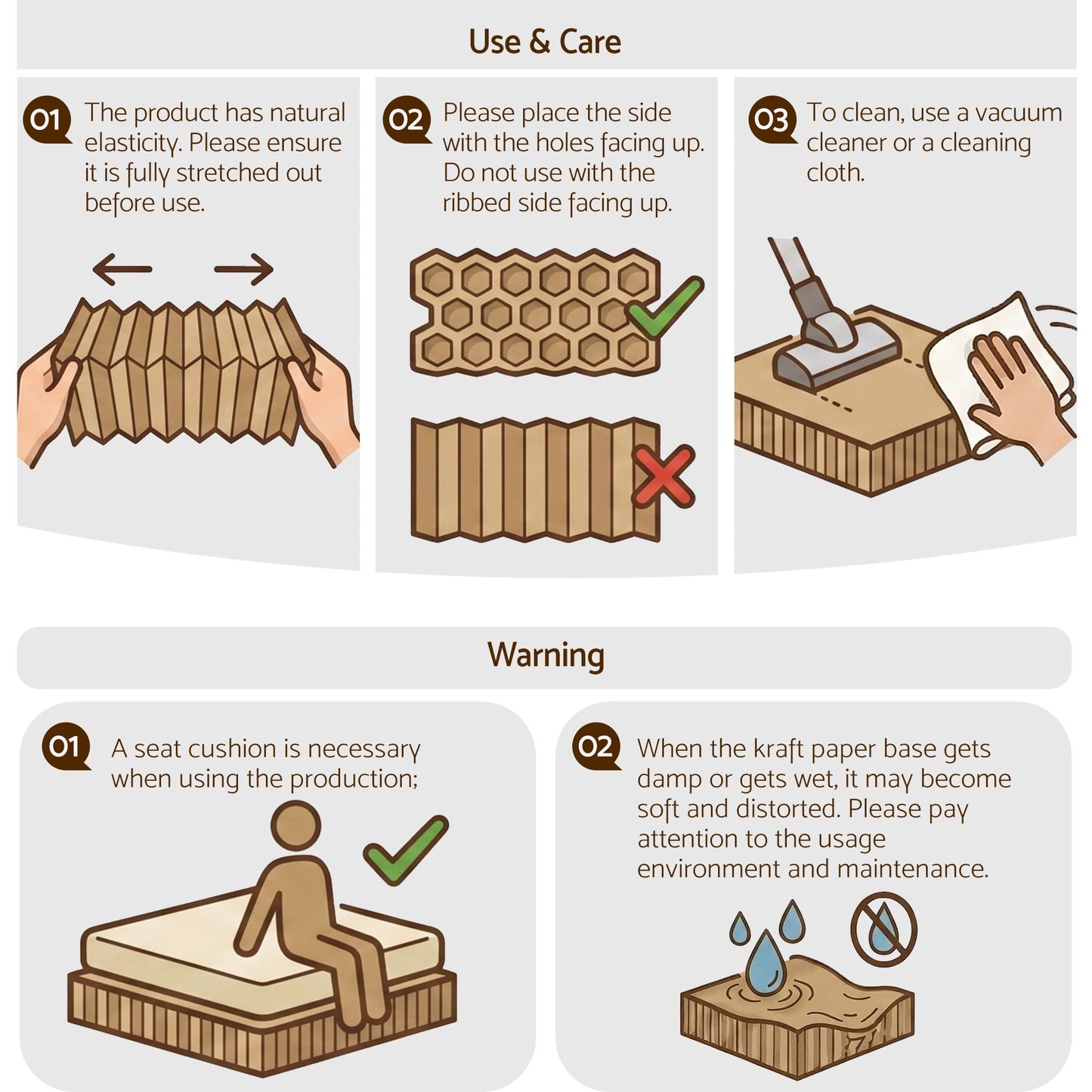 Brook Folding Kraft Paper Bed Frame with Mattress and Pillow - Brown
