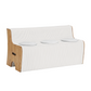 Mara 3 Seater Folding Kraft Paper Sofa Accordion Bench with PU Leather Cushion - White and Wood