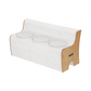 Mara 3 Seater Folding Kraft Paper Sofa Accordion Bench with PU Leather Cushion - White and Wood