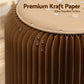 Accordion Folding Paper Stools Set Includes 2 Cushions Natural Kraft 100KG Capacity