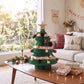 Paper Christmas Tree 47CM w/ Star Topper Xmas Decor Tabletop Green DIY Ornament Set