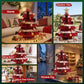 Paper Christmas Tree 47CM w/ Star Topper Xmas Decoration Tabletop Red DIY Ornament Set