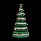 3.6ft 111cm Paper Christmas Tree with Star Topper LEDs Xmas Decorations Kit Green