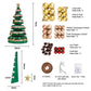 3.6ft 111cm Paper Christmas Tree with Star Topper LEDs Xmas Decorations Kit Green
