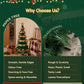 3.6ft 111cm Paper Christmas Tree with Star Topper LEDs Xmas Decorations Kit Green