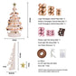 3.7ft 114cm Paper Christmas Tree with Star Topper LEDs Xmas Decorations Kit White