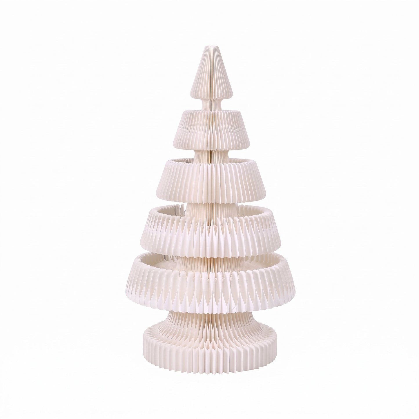 3.7ft 114cm Paper Christmas Tree with Star Topper LEDs Xmas Decorations Kit White