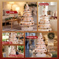 3.7ft 114cm Paper Christmas Tree with Star Topper LEDs Xmas Decorations Kit White