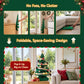 2ft 62cm Paper Christmas Tree with Star Topper LEDs Xmas Decorations Kit Green