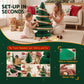 2ft 62cm Paper Christmas Tree with Star Topper LEDs Xmas Decorations Kit Green
