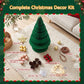 2ft 62cm Paper Christmas Tree with Star Topper LEDs Xmas Decorations Kit Green