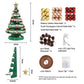 2.8ft 87cm Paper Christmas Tree with Star Topper LEDs Xmas Decorations Kit Green
