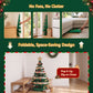 2.8ft 87cm Paper Christmas Tree with Star Topper LEDs Xmas Decorations Kit Green