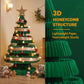 2.8ft 87cm Paper Christmas Tree with Star Topper LEDs Xmas Decorations Kit Green