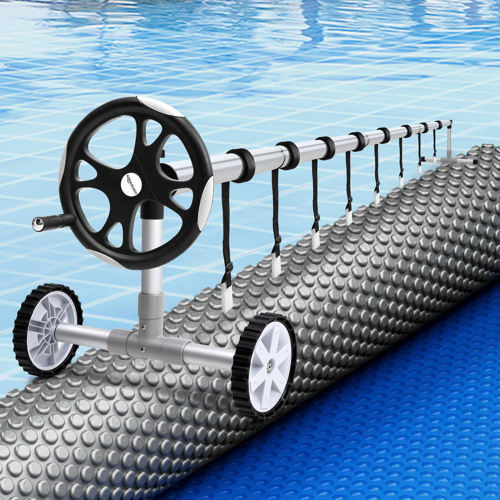Pool Cover 600 Micron 11x6.2m with Roller 6.55m Swimming Pools Solar Blanket