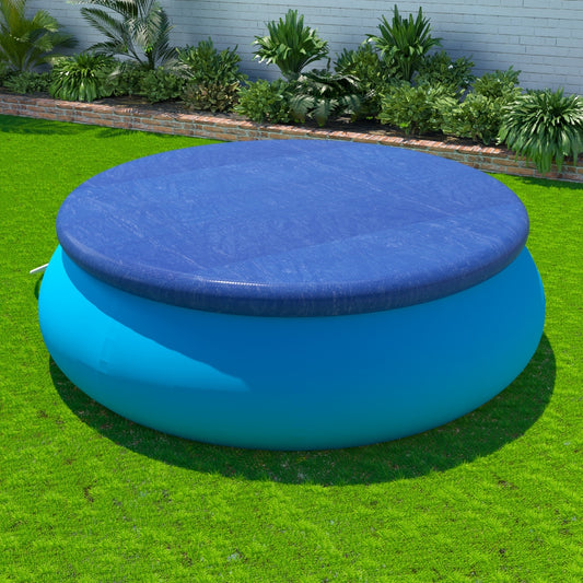 Pool Cover Fit 2.44m Round Above-ground Ring Swimming Pool Blanket Blue