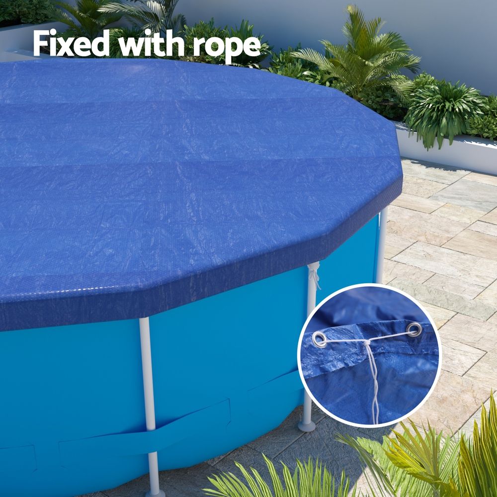 Pool Cover Fit 3.66m Round Above-ground Swimming Pool Blanket Blue