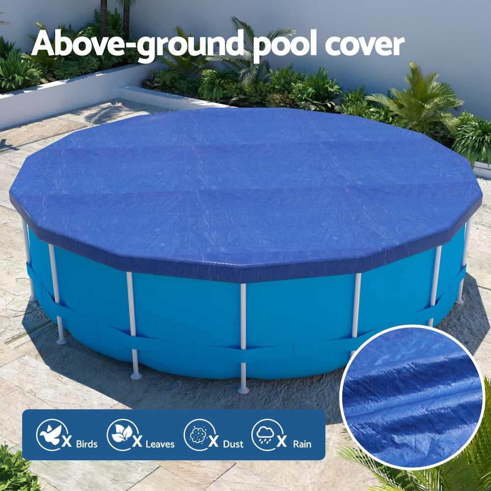 Pool Cover Fit 3.66m Round Above-ground Swimming Pool Blanket Blue
