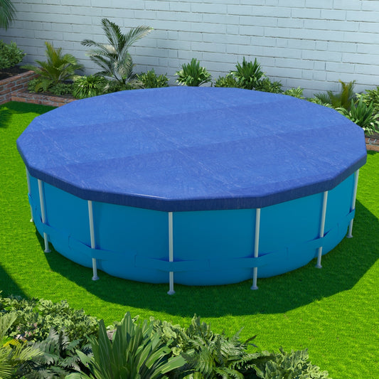 Pool Cover Fit 3.66m Round Above-ground Swimming Pool Blanket Blue