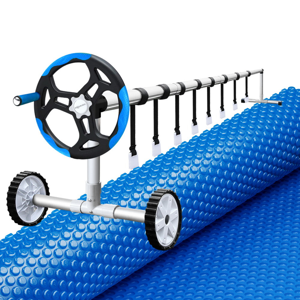 Pool Cover 600 Micron 6.5x3m with Roller 5.55m Swimming Pools Solar Blanket