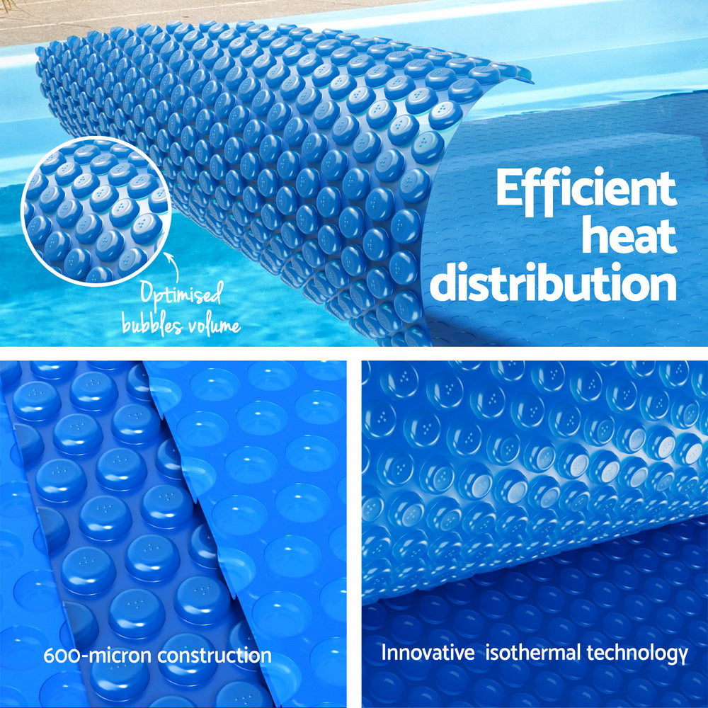 Pool Cover 600 Micron 6.5x3m with Roller 5.55m Swimming Pools Solar Blanket