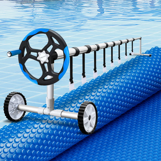 Pool Cover 600 Micron 6.5x3m with Roller 5.55m Swimming Pools Solar Blanket