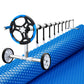Pool Cover 600 Micron 7x4m with Roller 5.55m Solar Blanket Blue