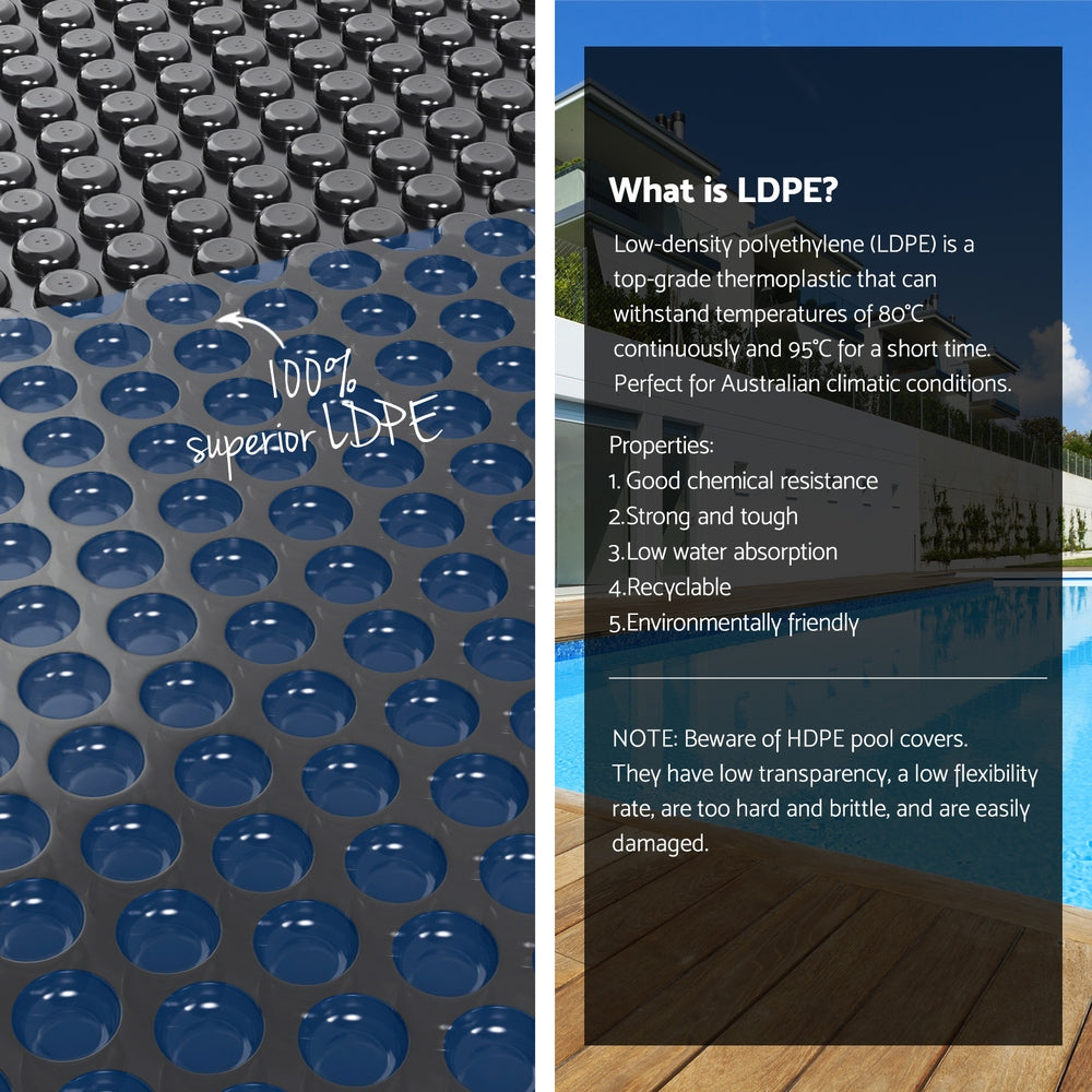 Pool Cover 600 Micron 7x4m with Roller 4m Swimming Pools Black Solar Blanket