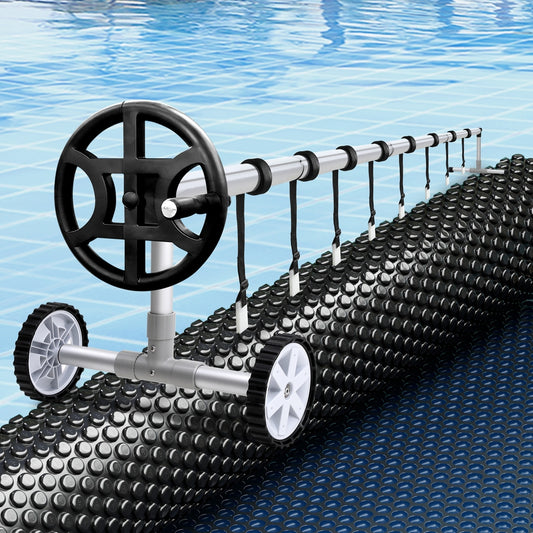 Pool Cover 600 Micron 7x4m with Roller 4m Swimming Pools Black Solar Blanket