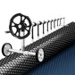 Pool Cover 600 Micron 7x4m with Roller 5.55m Swimming Pools Black Solar Blanket