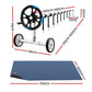 Pool Cover 7x4m 600 Micron with Roller 5.55m Black Solar Blanket