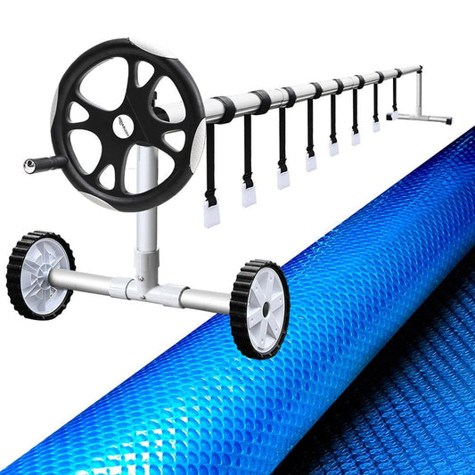 Solar Swimming Pool Cover Blanket Roller Wheel Adjustable 8X4.2M