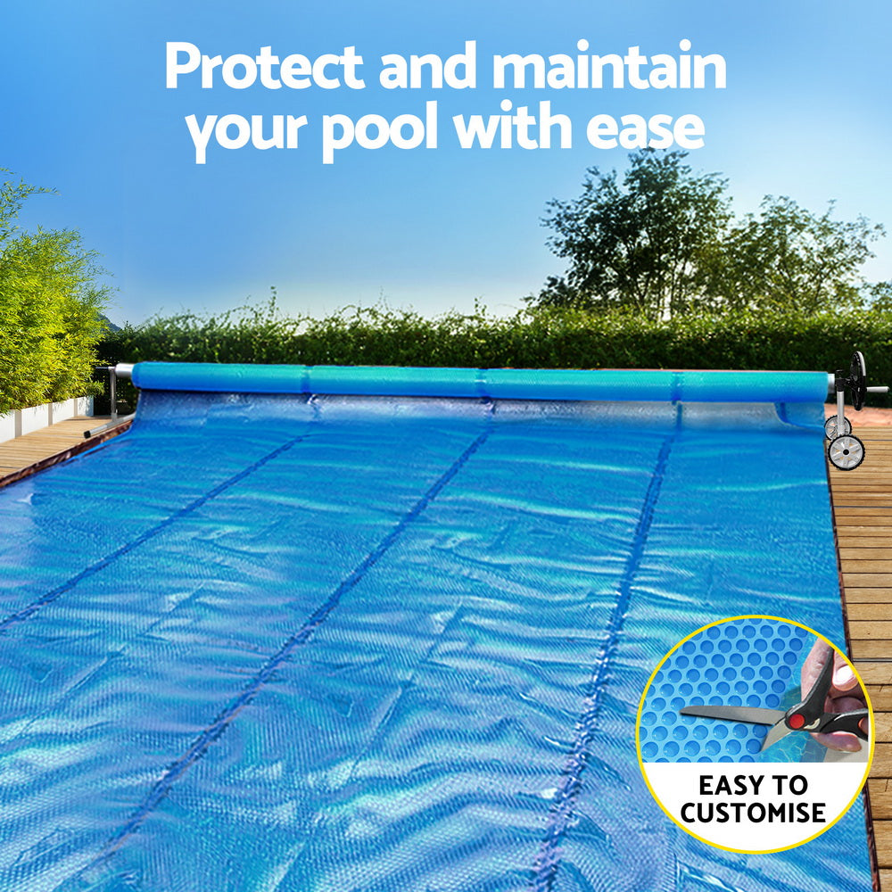 Pool Cover 600 Micron Solar Heat Blanket LDPE 8x4.2m with 5.55m Roller